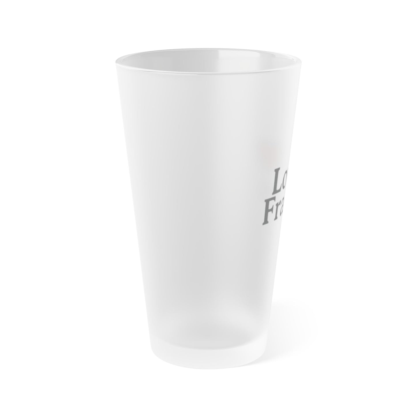 Frosted Pint Glass, Love Frames Design, Custom Drinkware, Gift for Beer Lovers, Anniversary Celebration, Housewarming