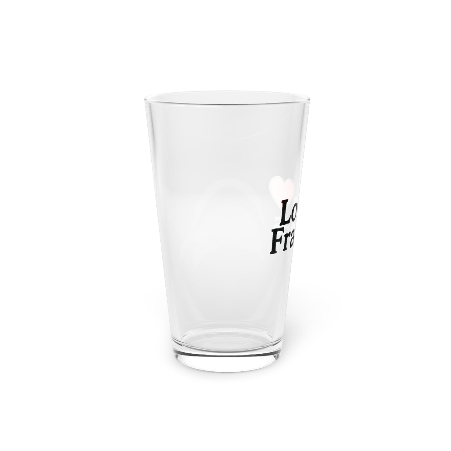 Love Frames Pint Glass | Personalized 16oz Drinking Glass for Couples | Cute Gift for Anniversaries, Weddings, Housewarming, Home Bar