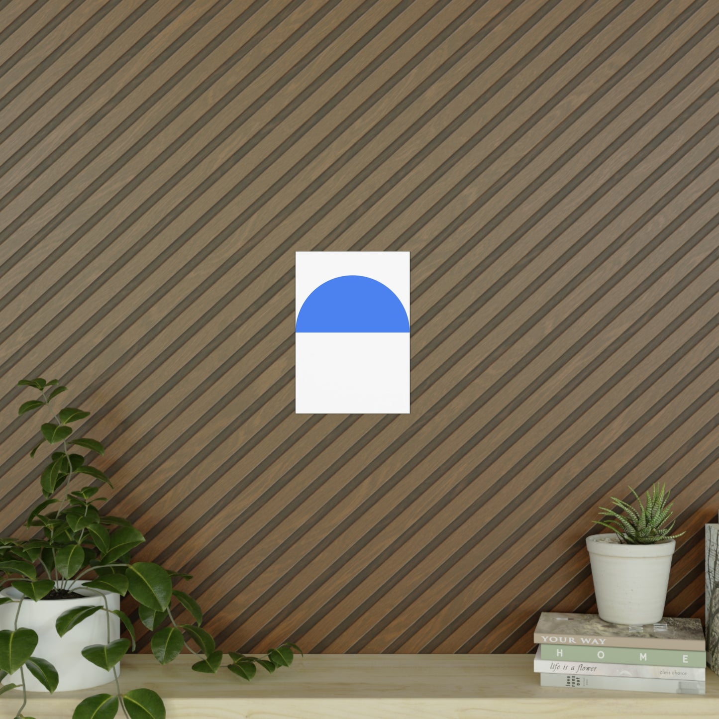 Modern Minimalist Art Prints, Abstract Home Decor, Wall Art for Living Room, Office Decor, Blue and White Posters